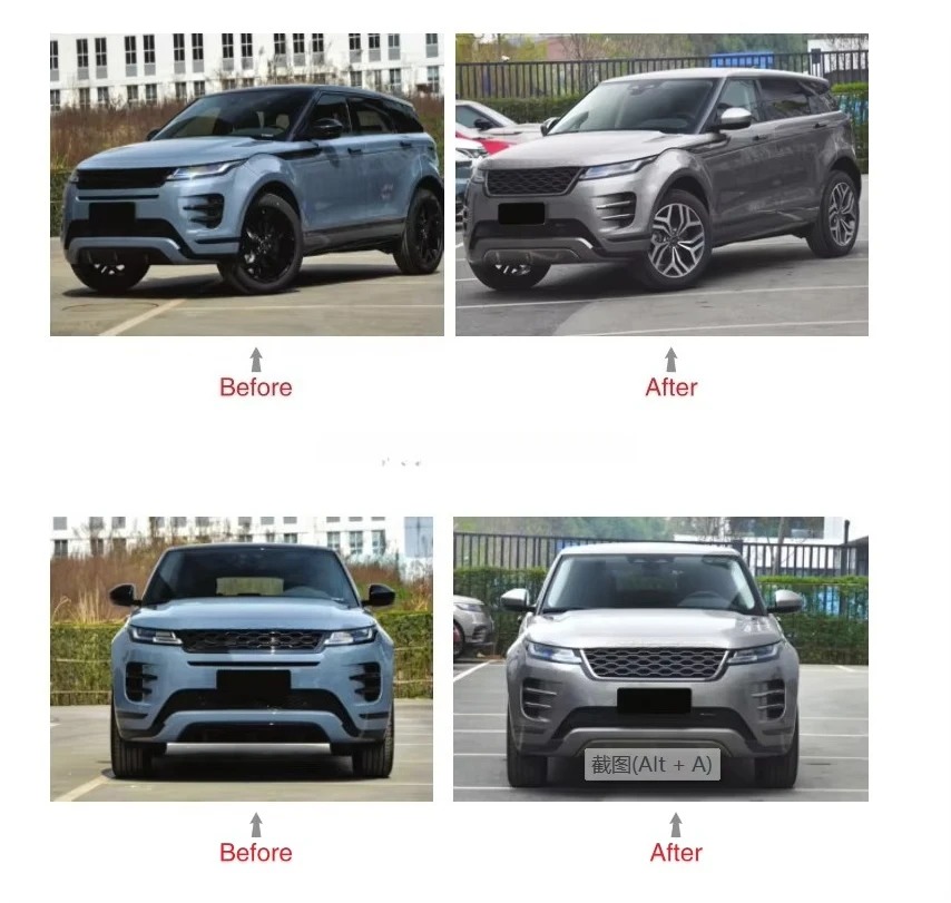 For RR Evoque 2020- Base Upgrade to L Version Front Bumper Grille and Bracket  Low to High Body Kit